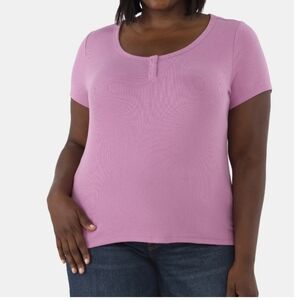 Terra & Sky. Women's Lavender Ribbed Scoop Neck Top. Sizes: 1X & 4X. NWT.